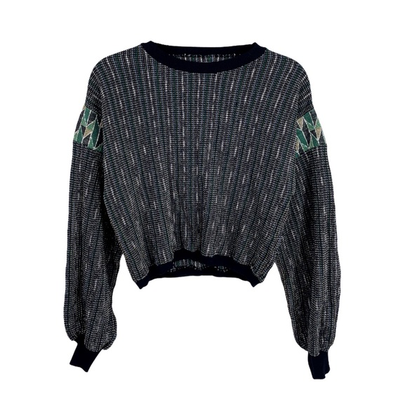 Urban Outfitters Sweaters - Urban Outfitters Cropped Knit Metallic Sweater
